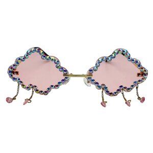 7034 | Pink Cloud Sunglasses with Raindrop Accents